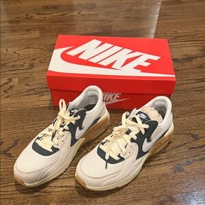 Nike Cream and Green Shoes